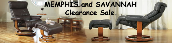 Showroom Special Stressless Recliner and Ottoman Sale