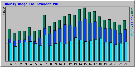 Hourly usage for November 2016