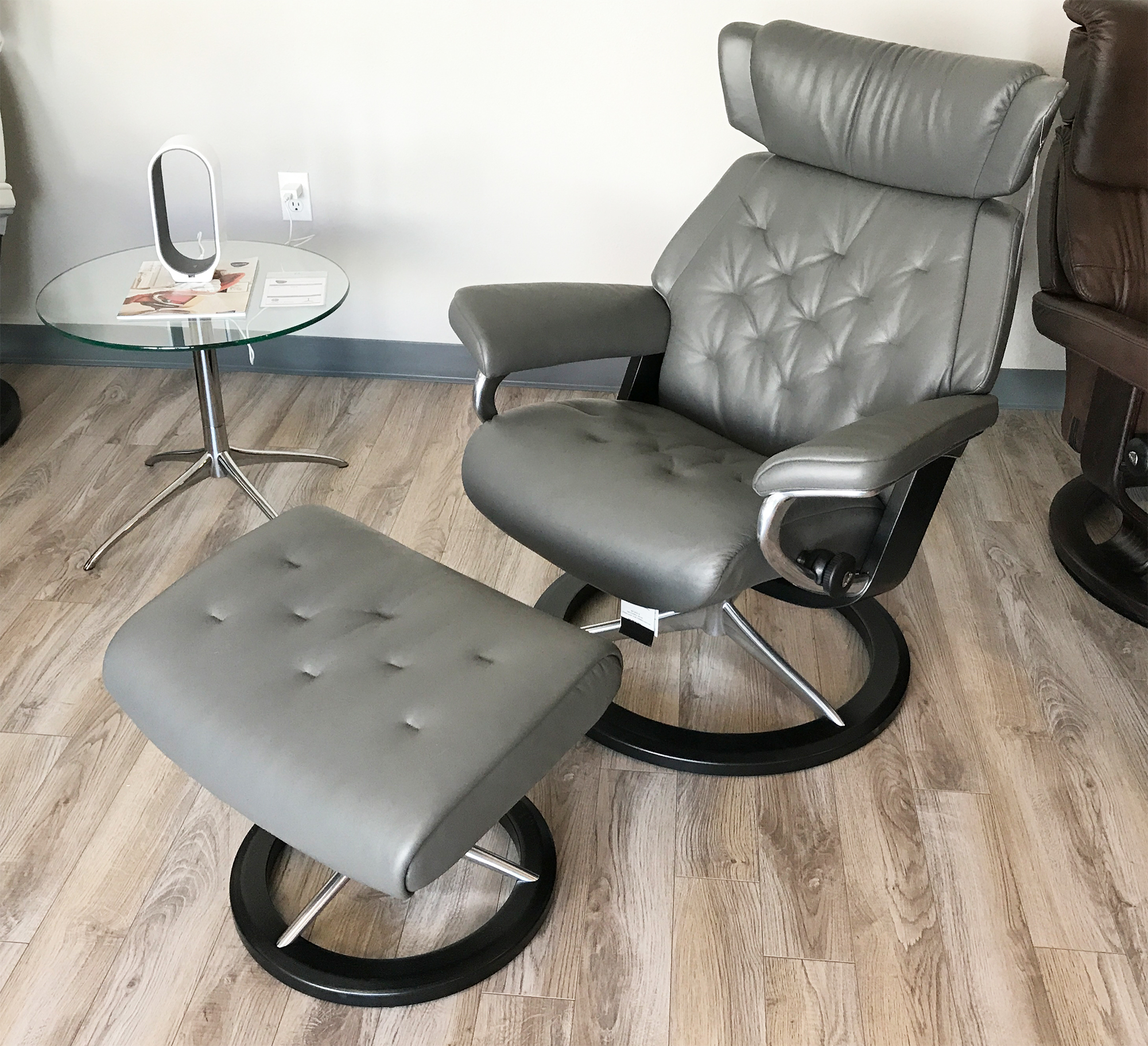 Leather Recliner Chair And Ottoman, Reclining Chair With Ottoman Leather