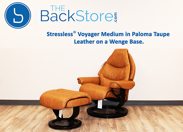 Stressless Voyager Recliner Chair in Paloma Taupe Leather