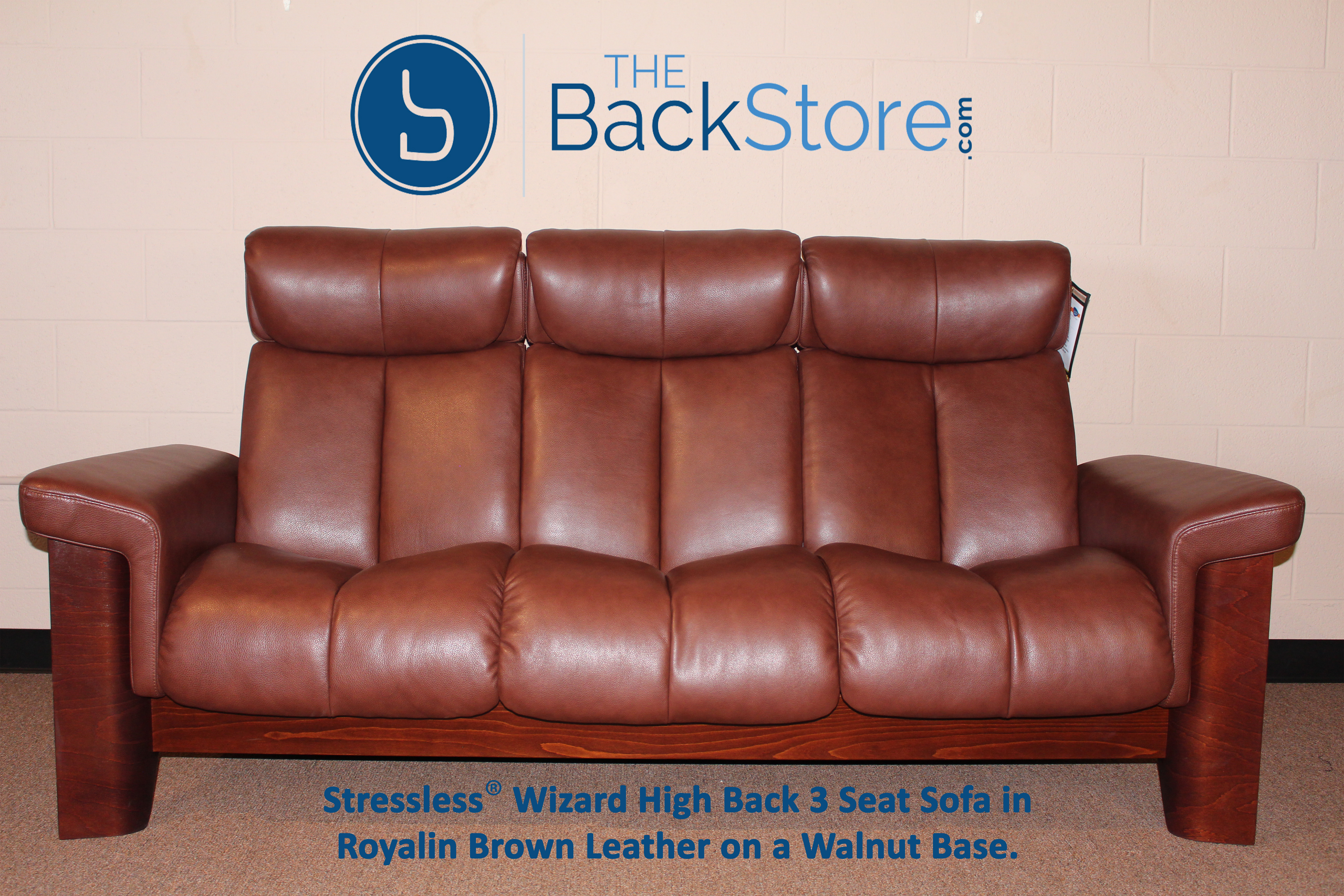 Stressless Wizard 3 Seat High Back Sofa, Ekornes Leather Colors