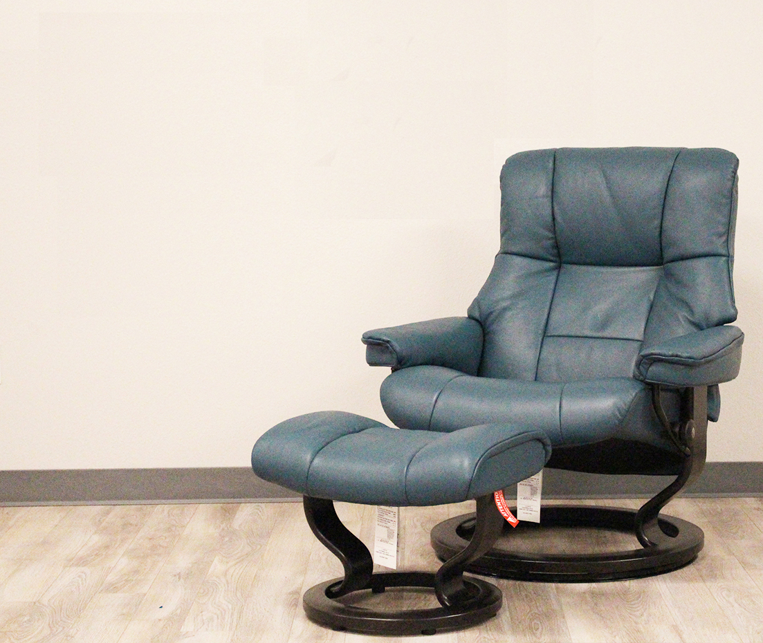 Stressless Mayfair Cori Petrol Leather, Stressless Leather Chairs
