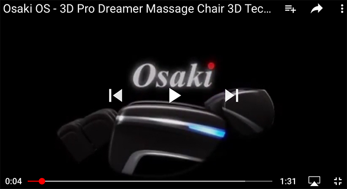 Osaki OS-3D Pro Dreamer Massage Chair Zero Gravity Recliner Video