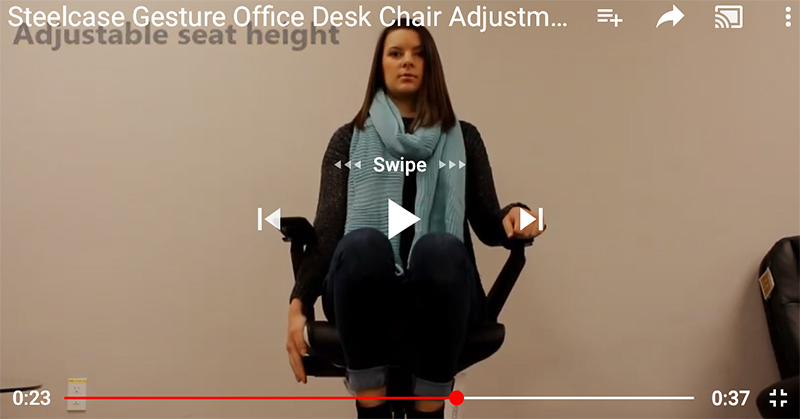 Steelcase Gesture Desk Task Chair Adjustment Instructional Video