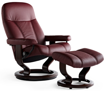 Stressless Consul Batick Latte Leather, Leather Chair With Ottoman Canada