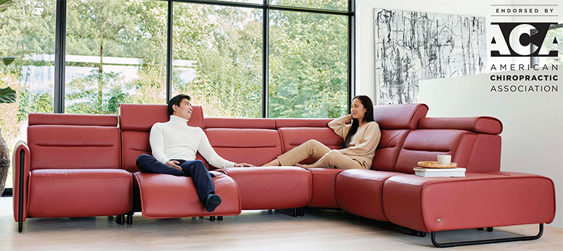 Stressless Emily Leather Sofa, Loveseat and Sectional by Ekornes