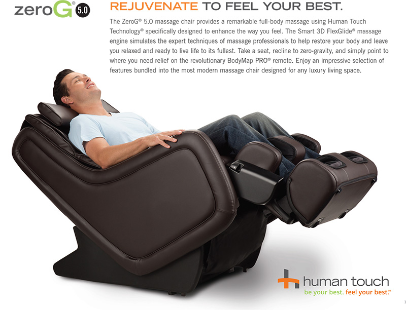 Human Touch ZeroG 5.0 Zero Gravity Massage Chair Zero Gravity Recliner Information