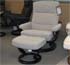 Stressless Pacific Large Siena Grey Fabric Recliner Chair and Ottoman