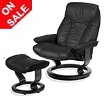 Stressless Governor Recliner Chairs and Ottoman
