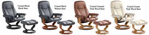 Stressless Consul Batick Leather Recliner Chair and Ottoman by Ekornes